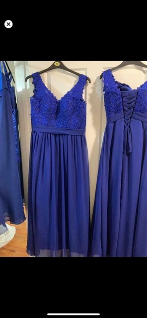 ivory and royal blue flower girl dress